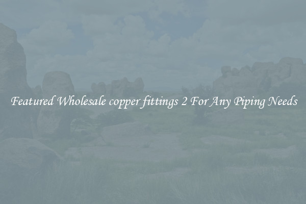 Featured Wholesale copper fittings 2 For Any Piping Needs