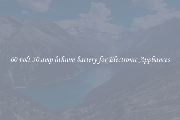 60 volt 30 amp lithium battery for Electronic Appliances