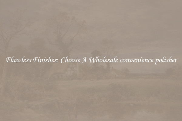  Flawless Finishes: Choose A Wholesale convenience polisher 