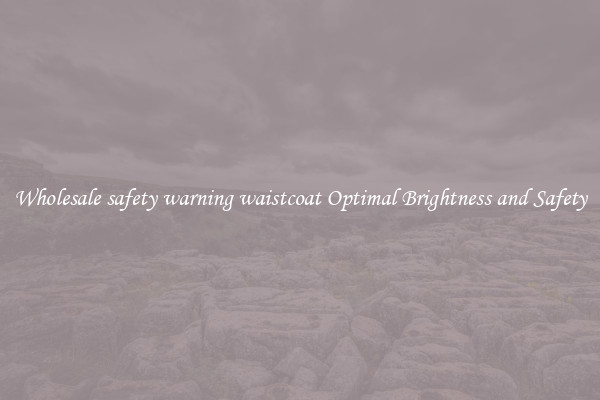 Wholesale safety warning waistcoat Optimal Brightness and Safety