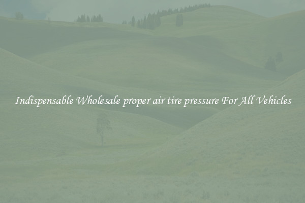 Indispensable Wholesale proper air tire pressure For All Vehicles