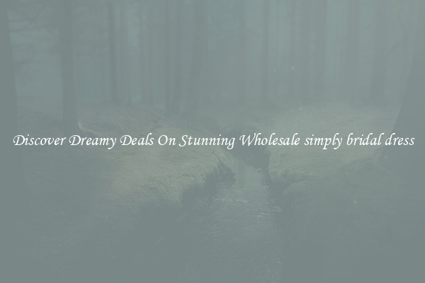 Discover Dreamy Deals On Stunning Wholesale simply bridal dress