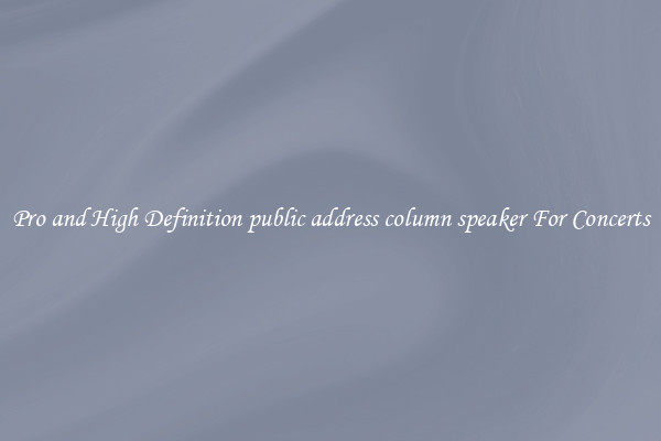 Pro and High Definition public address column speaker For Concerts