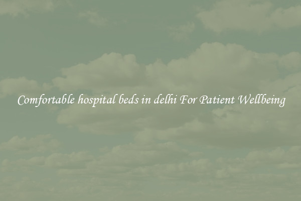 Comfortable hospital beds in delhi For Patient Wellbeing