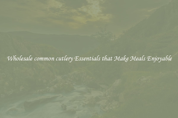Wholesale common cutlery Essentials that Make Meals Enjoyable