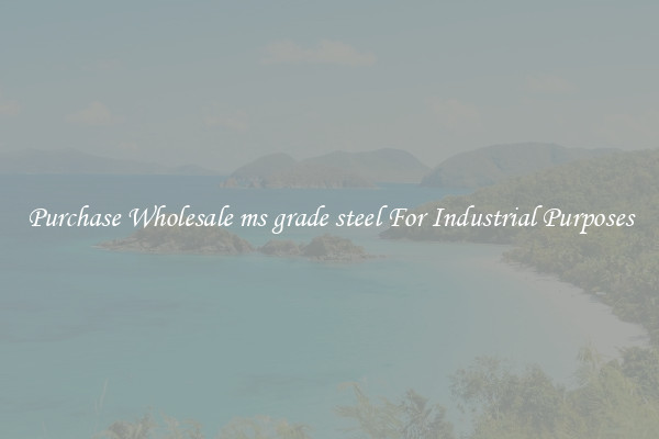 Purchase Wholesale ms grade steel For Industrial Purposes